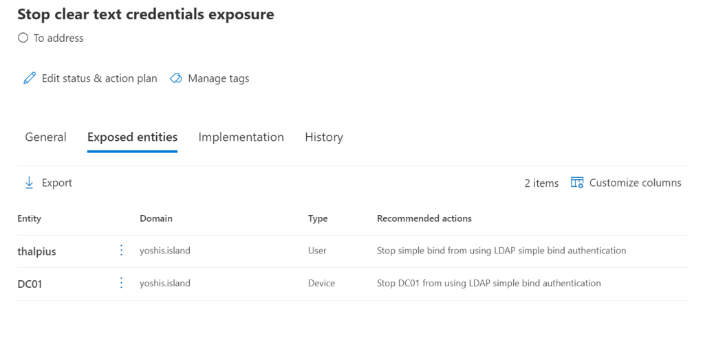 Microsoft Defender for Identity Recommended Actions: Stop clear text ...